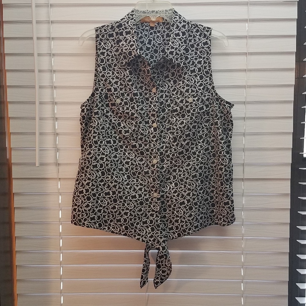 Ellen Tracy sz large sleeveless button down blouse